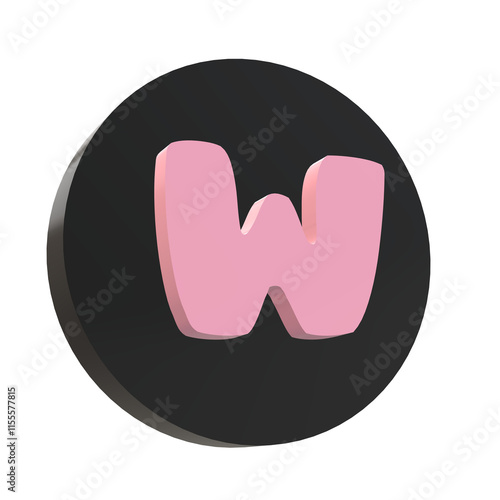 3D Letter W Design ini an Elegant Circel