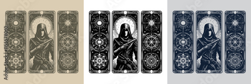 mystical assassin playing card tattoo design