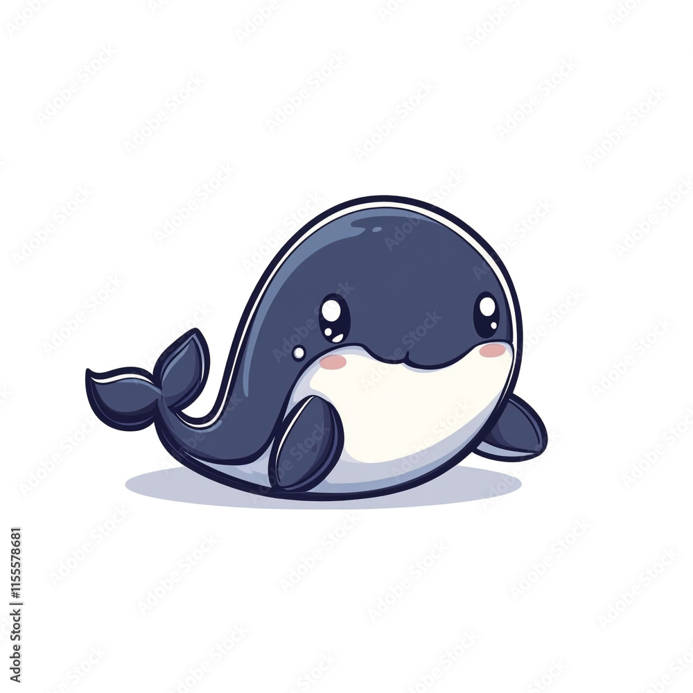 Adorable Cartoon Whale Illustration Adorable Cartoon Whale Illustration