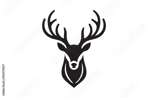 Deer head silhouette vector artwork