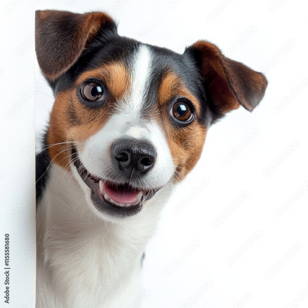 Adorable jack russell terrier with curious expression and floppy ears Adorable jack russell terrier with curious expression and floppy ears