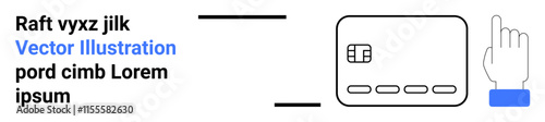 Finger pointing towards a credit card chip. Ideal for banking, finance, security, digital payments, e-commerce, technology tutorials, online transactions. Landing page
