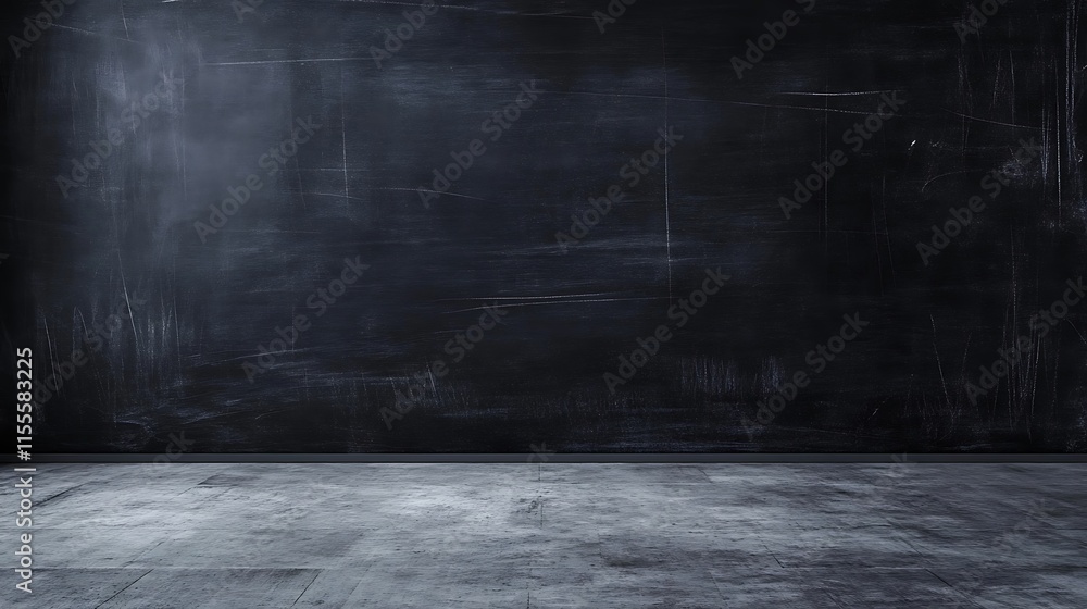 Blank blackboard with a clean and dark surface showing minimal imperfections Blank blackboard with a clean and dark surface showing minimal imperfections