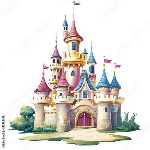 Wallpaper Mural Enchanted Fairytale Castle Illustration Torontodigital.ca