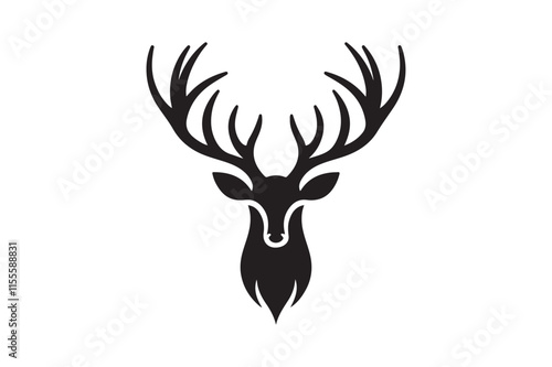 Deer head silhouette vector artwork