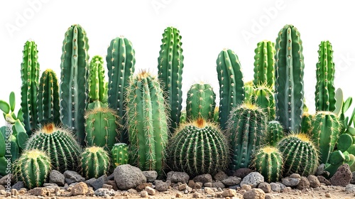 Wallpaper Mural A background of white with cacti, Generative Ai. Torontodigital.ca