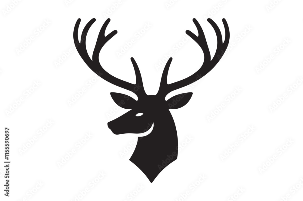 Fototapeta premium Deer head silhouette vector artwork
