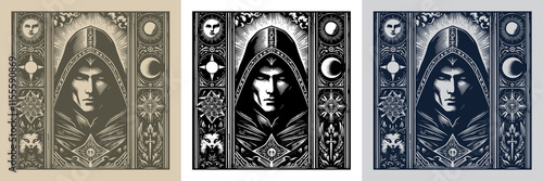 hand-drawn assassin playing card tattoo design