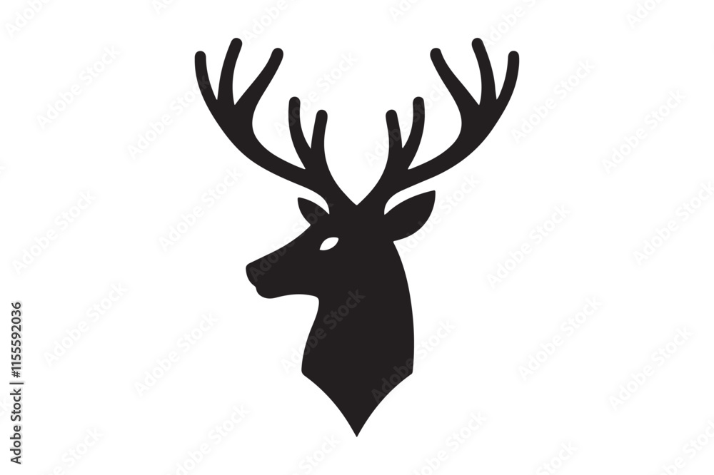 Fototapeta premium Deer head silhouette vector artwork