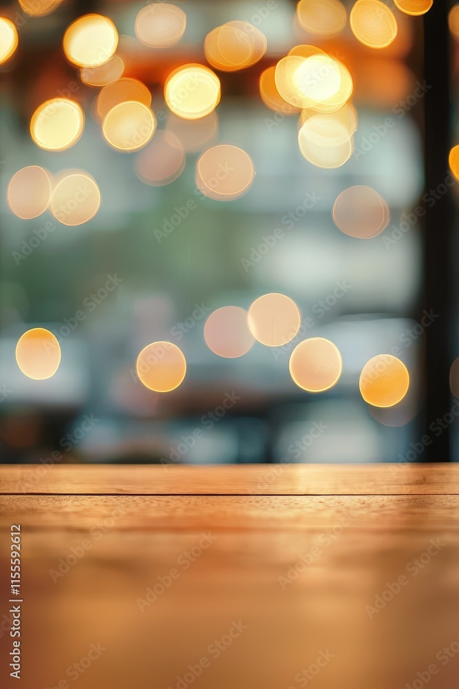 Warm and Inviting Background with Soft Bokeh Lights in a Cafe Setting Highlighting a Wooden Table Surface for Cozy Ambiance in Photography Warm and Inviting Background with Soft Bokeh Lights in a Cafe Setting Highlighting a Wooden Table Surface for Cozy Ambiance in Photography