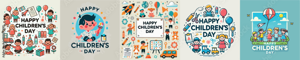 Vector image with the theme of Happy Childrens Day Vector image with the theme of Happy Childrens Day