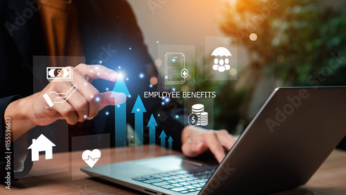 Schilderij op canvas Employee Benefits and Compensation Strategy Concept