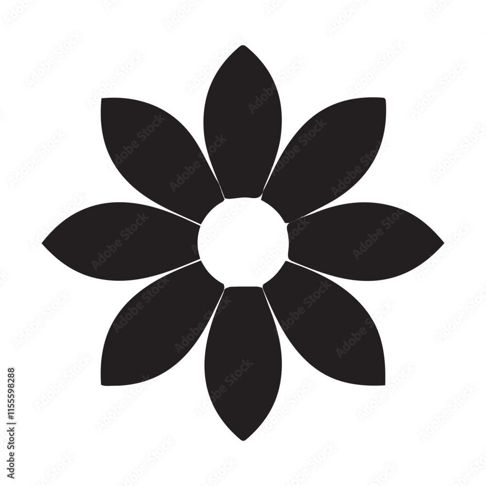 black flower icon set vector silhouette black flower icon set vector silhouette