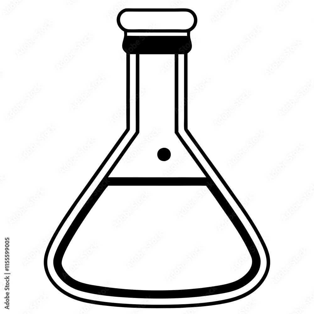 Chemistry Flask Line Art Vector Illustration Chemistry Flask Line Art Vector Illustration