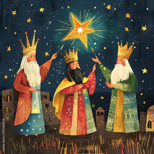 Wise men, Magi Kings Vector Illustrations photo