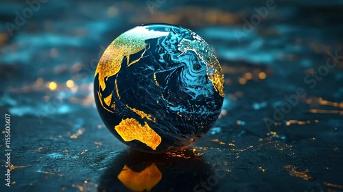 Visualization of a glowing Earth highlighting Asia and Australia against a dark background