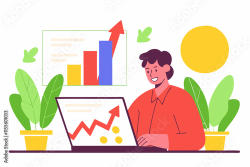 Young Entrepreneur Reviewing Business Plan