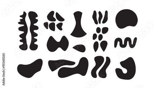 Contemporary Black and White Vector Abstract Shapes