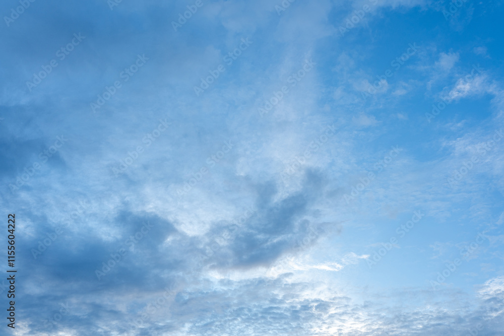 Serene Blue Sky with Fluffy Clouds Nature Background Serene Blue Sky with Fluffy Clouds Nature Background