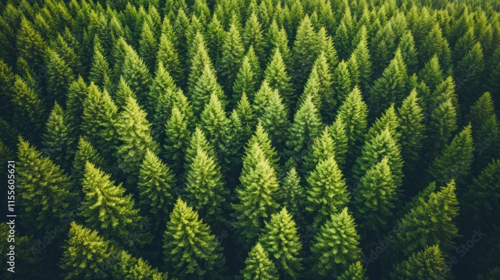 Aerial view of a lush evergreen forest. Aerial view of a lush evergreen forest.