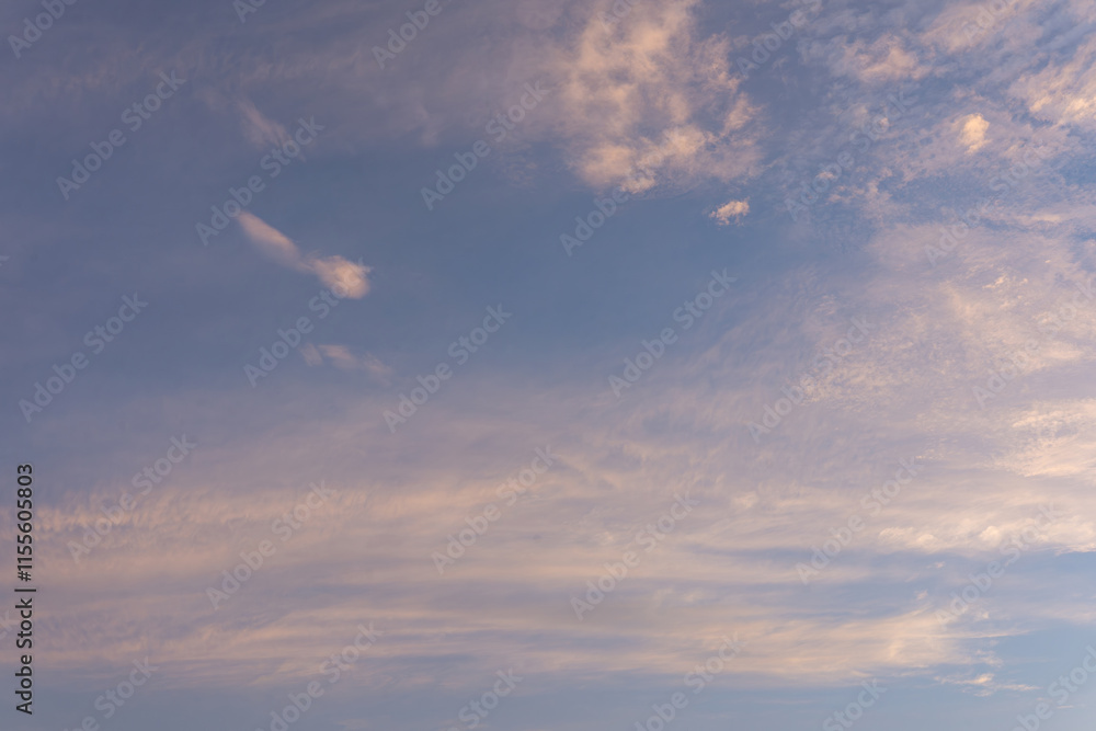 Serene Sunset Sky Pastel Cloudscape Background Serene Sunset Sky Pastel Cloudscape Background