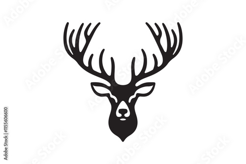 Deer head silhouette vector artwork 
