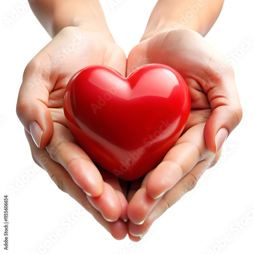 Obraz na plátne Two Hands Holding a Red Heart - Stock Photos & Vector Designs 02