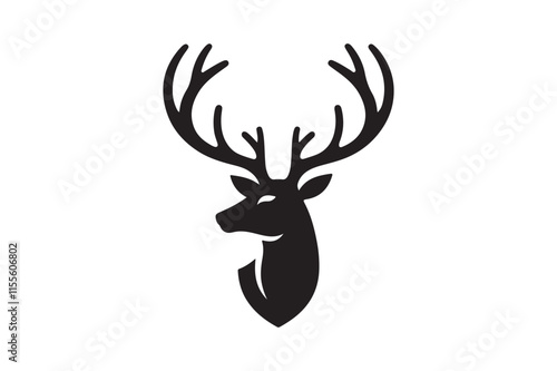 Deer head silhouette vector artwork