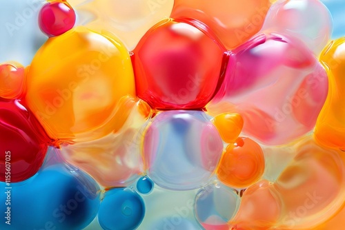 92 colourful blobs rounded shapes in various colours overlapping