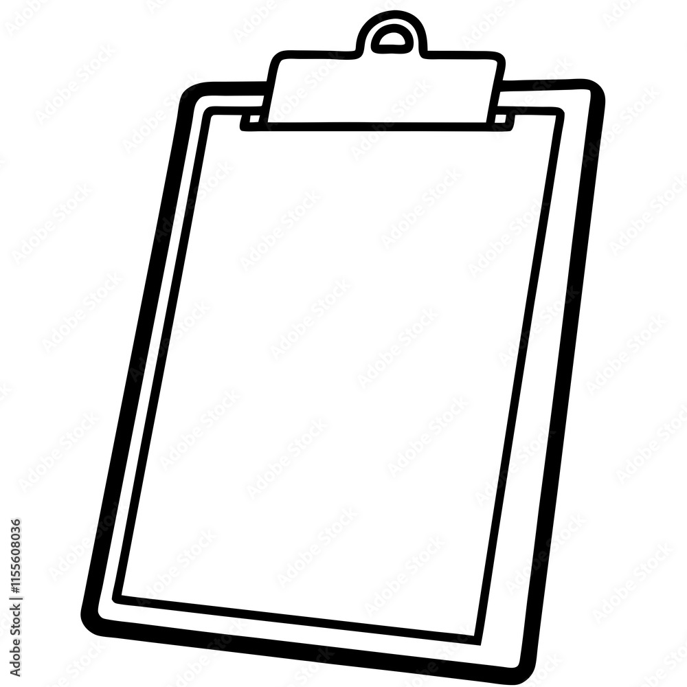 Clipboard Line Art Vector Illustration Clipboard Line Art Vector Illustration