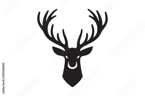 Deer head silhouette vector artwork 