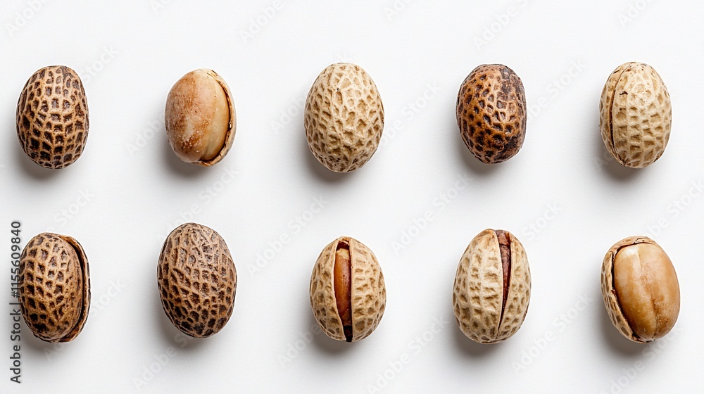 Top view of ten argan nuts on white background. Top view of ten argan nuts on white background.