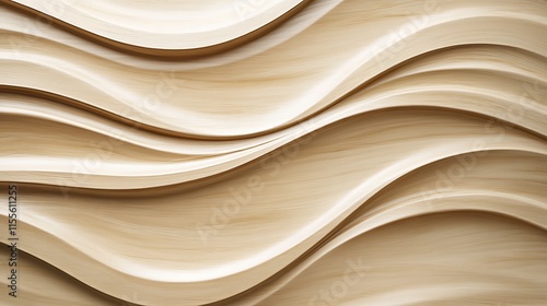A clean and polished brown wood texture with flowing organic lines for a minimal abstract background