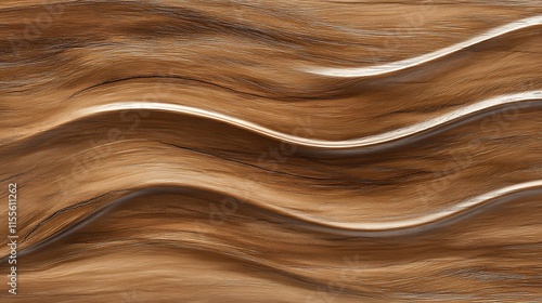 A clean and polished brown wood texture with flowing organic lines for a minimal abstract background photo