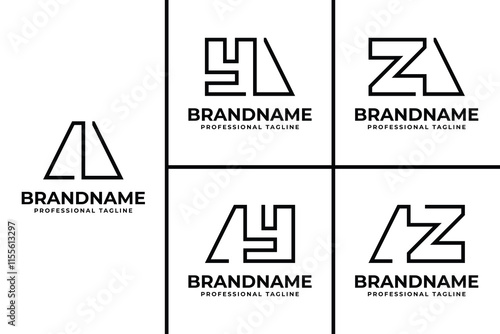Letters AA AY YA AZ ZA Monogram Logo