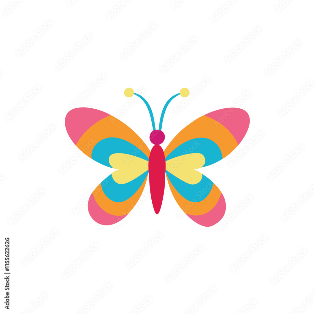 Butterfly Mascot logo vector on white background