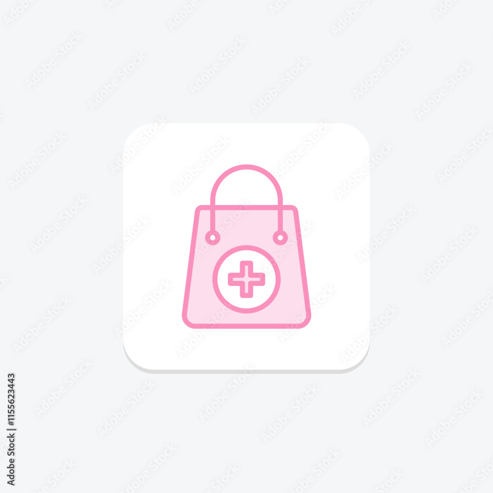 Pharmacy Bag duotone line icon , vector, pixel perfect, illustrator file Pharmacy Bag duotone line icon , vector, pixel perfect, illustrator file