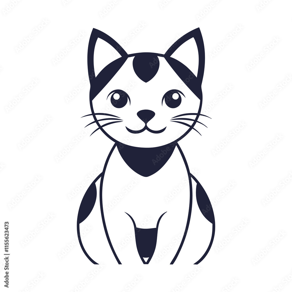 Cat Mascot logo vector on white background