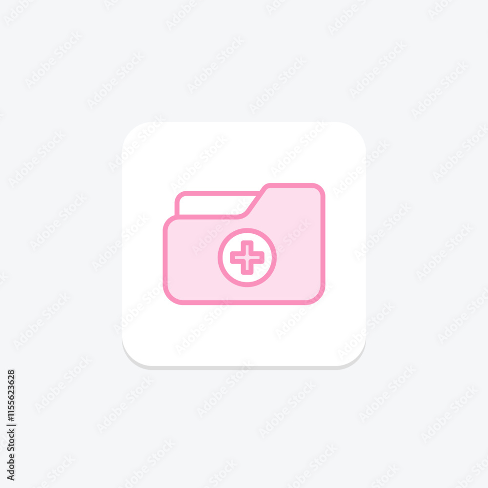 Medical Folder duotone line icon , vector, pixel perfect, illustrator file Medical Folder duotone line icon , vector, pixel perfect, illustrator file