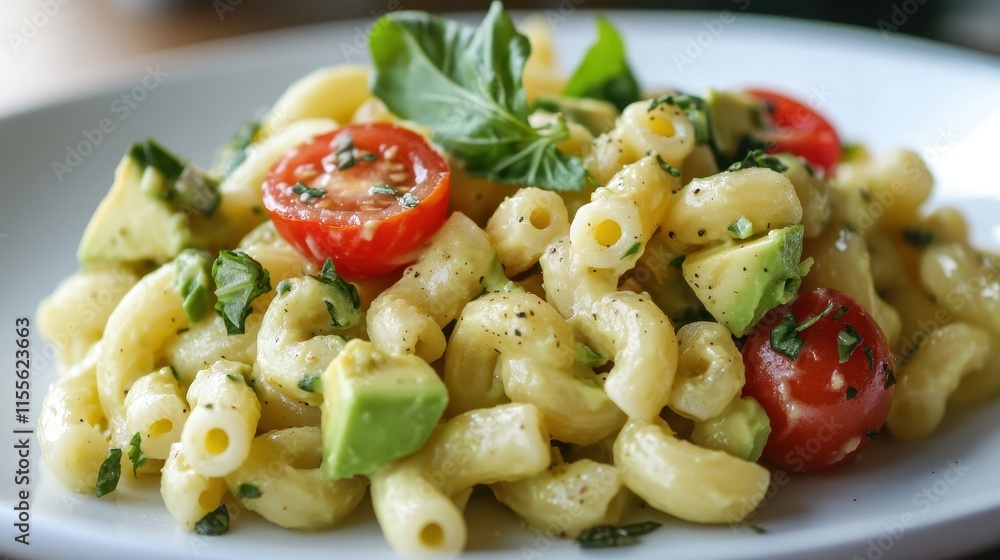 Creamy Macaroni Salad with Avocado and Cherry Tomato Creamy Macaroni Salad with Avocado and Cherry Tomato