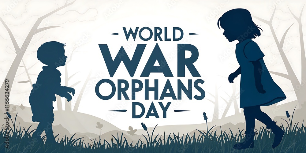 Obraz premium world war orphans day, Poster, Banner, Story, World Day for War Orphans.