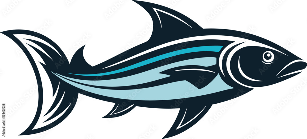 Illustration of Sea Fish clip art  Mackerel fish generative ai