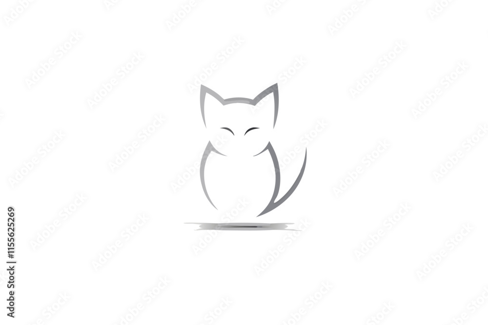 Cat Mascot logo vector on white background Cat Mascot logo vector on white background