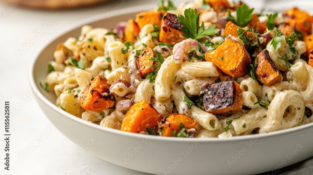 Roasted Sweet Potato Macaroni Salad Roasted Sweet Potato Macaroni Salad