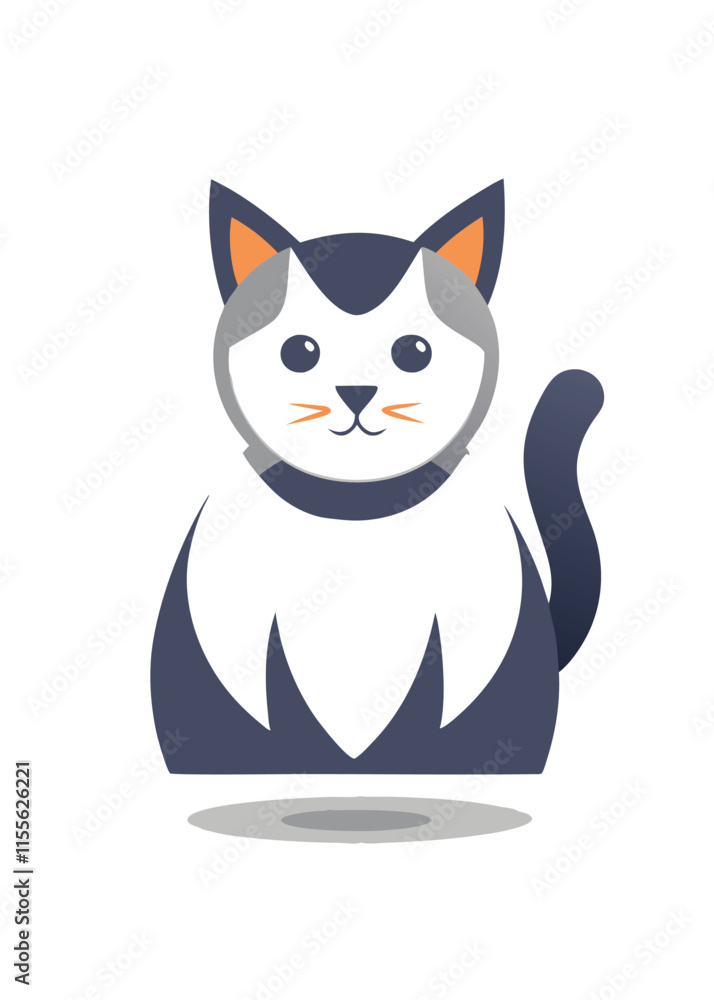 Cat Mascot logo vector on white background Cat Mascot logo vector on white background
