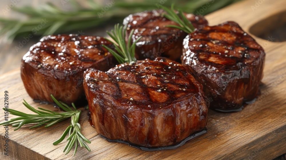Cooking steak with balsamic glaze kitchen digital art rustic environment close-up culinary delight Cooking steak with balsamic glaze kitchen digital art rustic environment close-up culinary delight