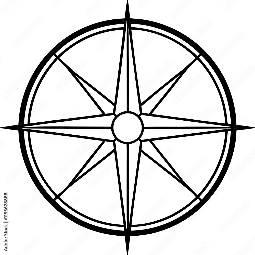 Compass Line Art Vector Design Compass Line Art Vector Design