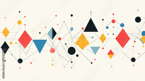 The hologram chain. A chain of polygons, triangles, points, and lines. The chain is a low-poly connection structure. The technology concept.