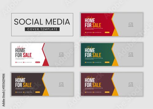 Real estate web banner and social media banner facebook cover template