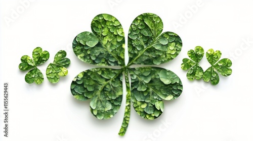 Innovative clover design made of green leaves showcases natures beauty and charm